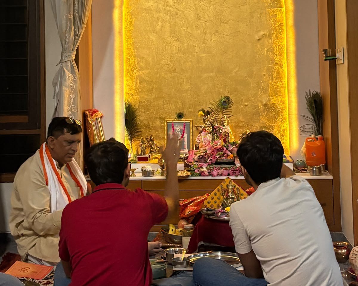 Family puja ceremony